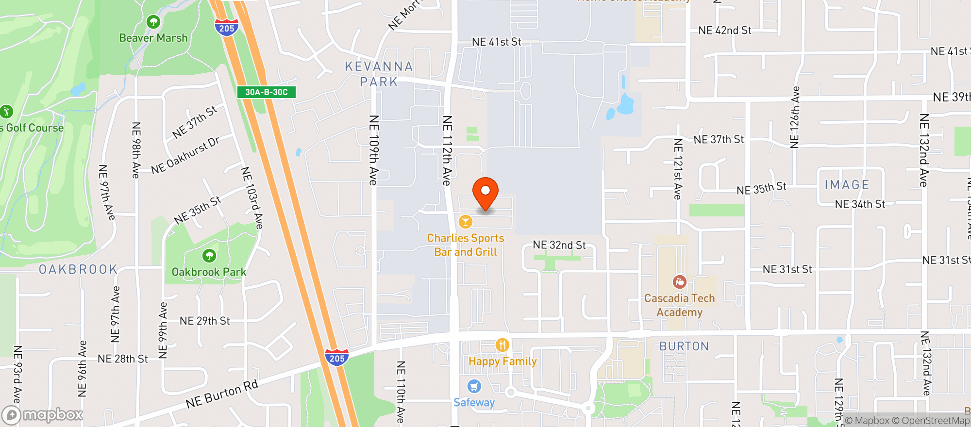 Map showing Charlies Sports Bar & Grill