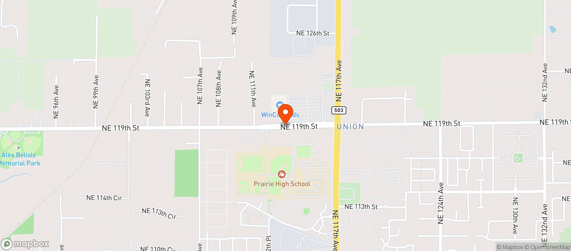 Map showing Winco Foods