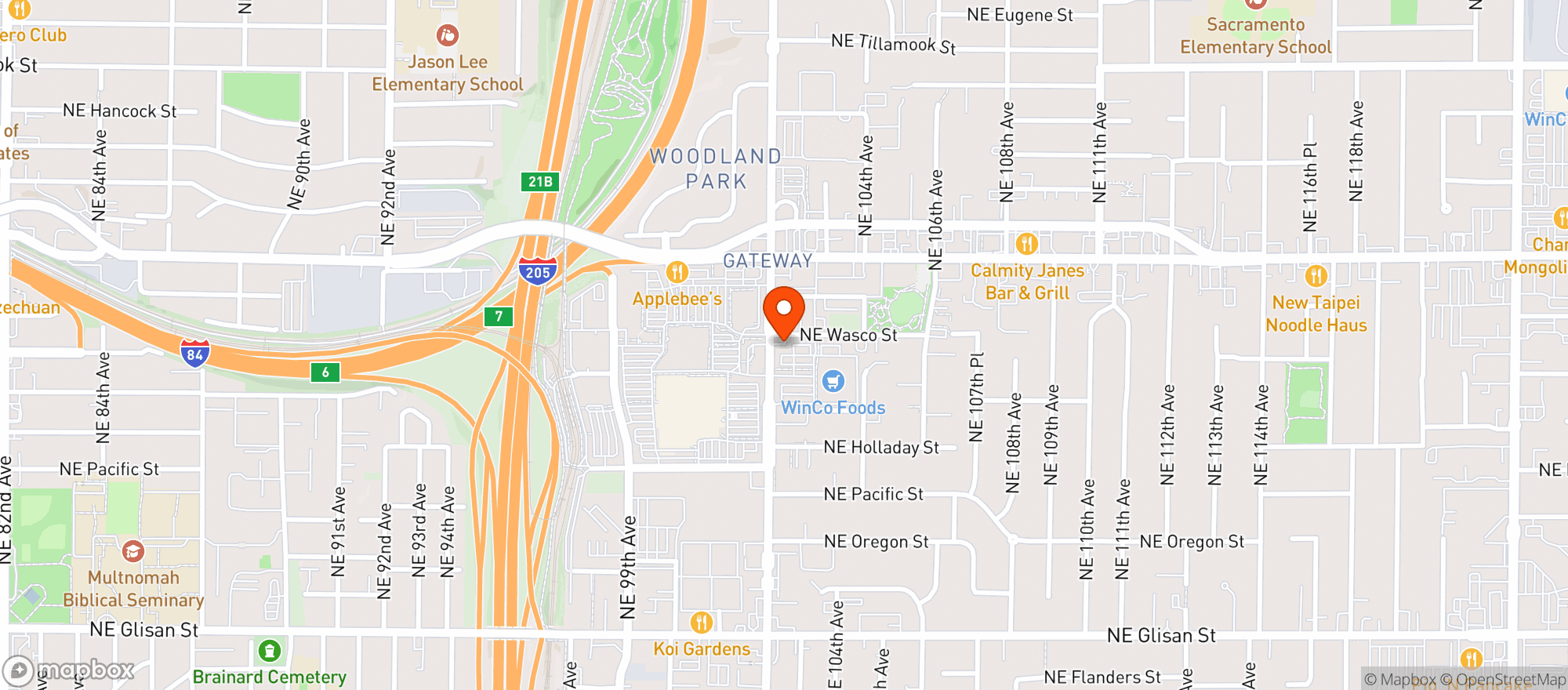 Map showing Trees Dispensary - 102nd