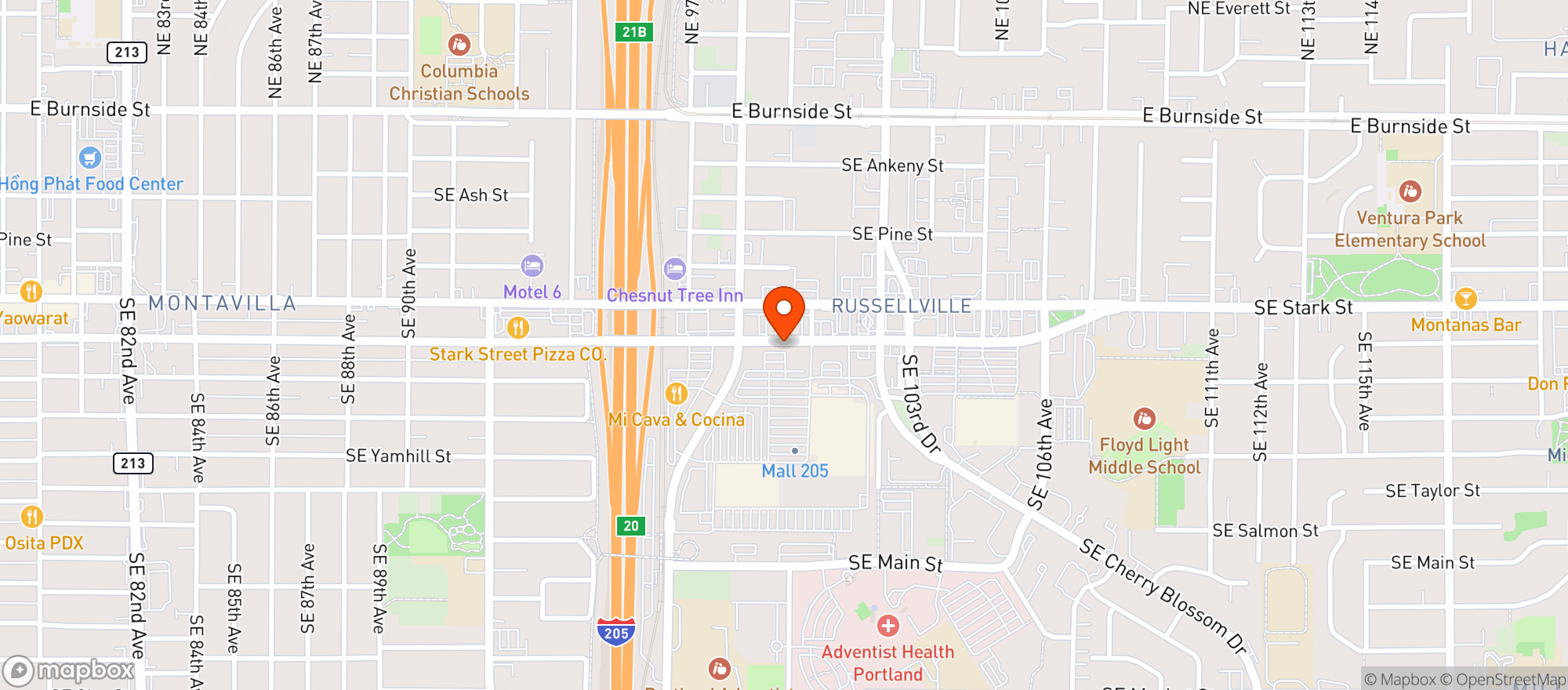 Map showing Target Store