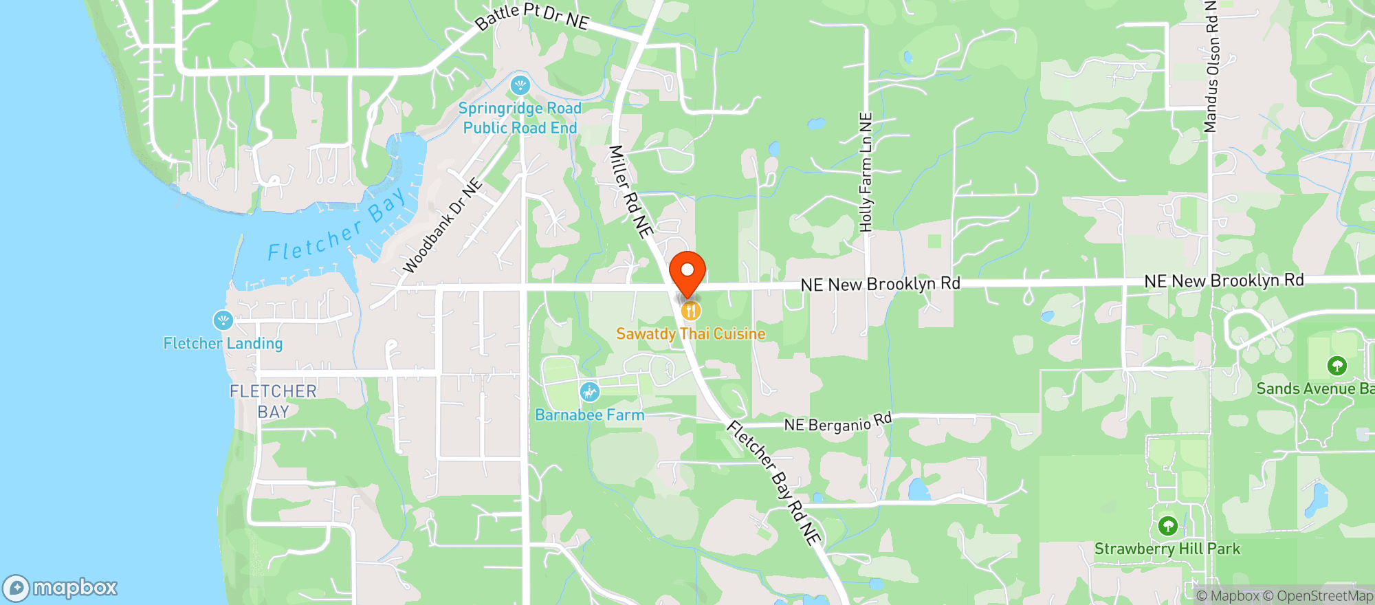 Map showing Fletcher Bay Mart
