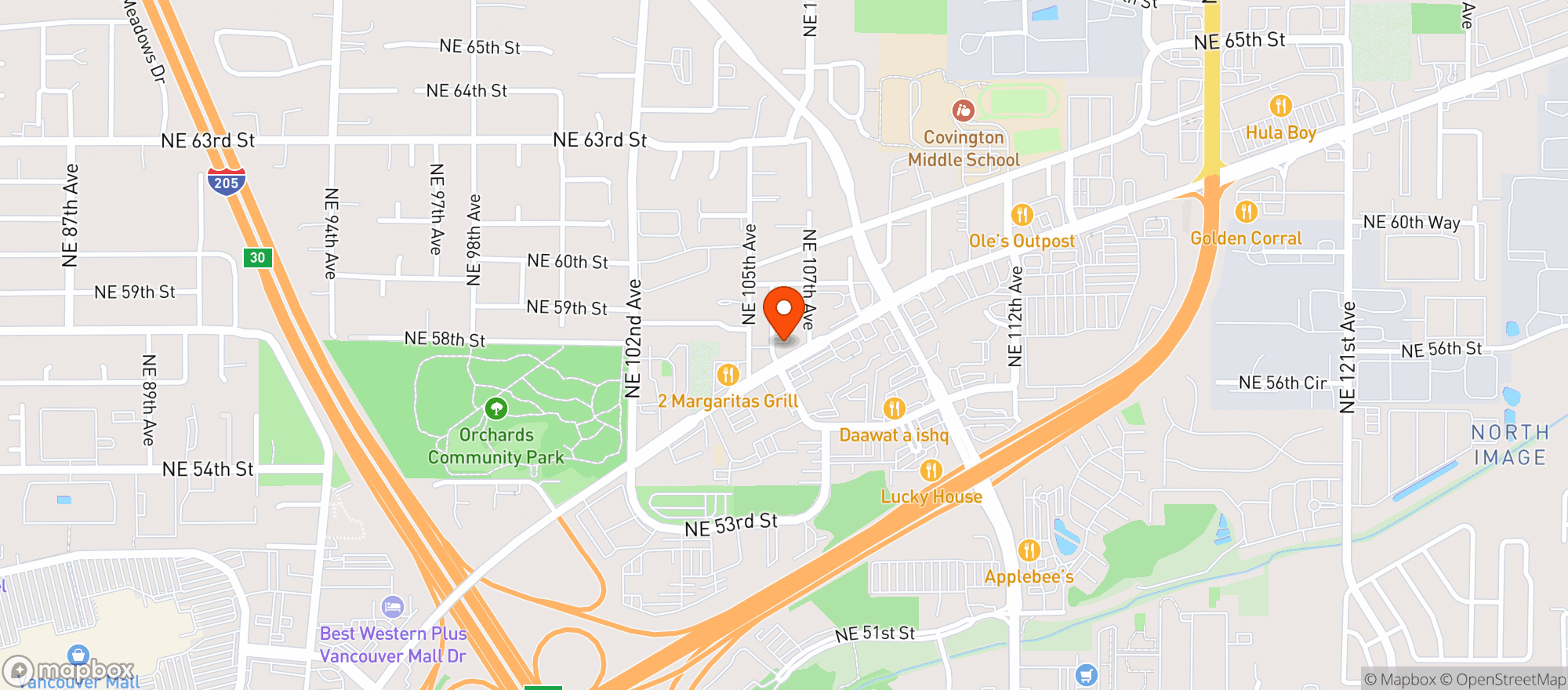 Map showing Orchards Tap