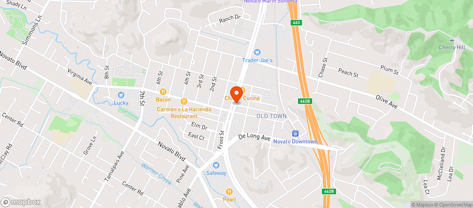 Map showing Golden Gate Bistro