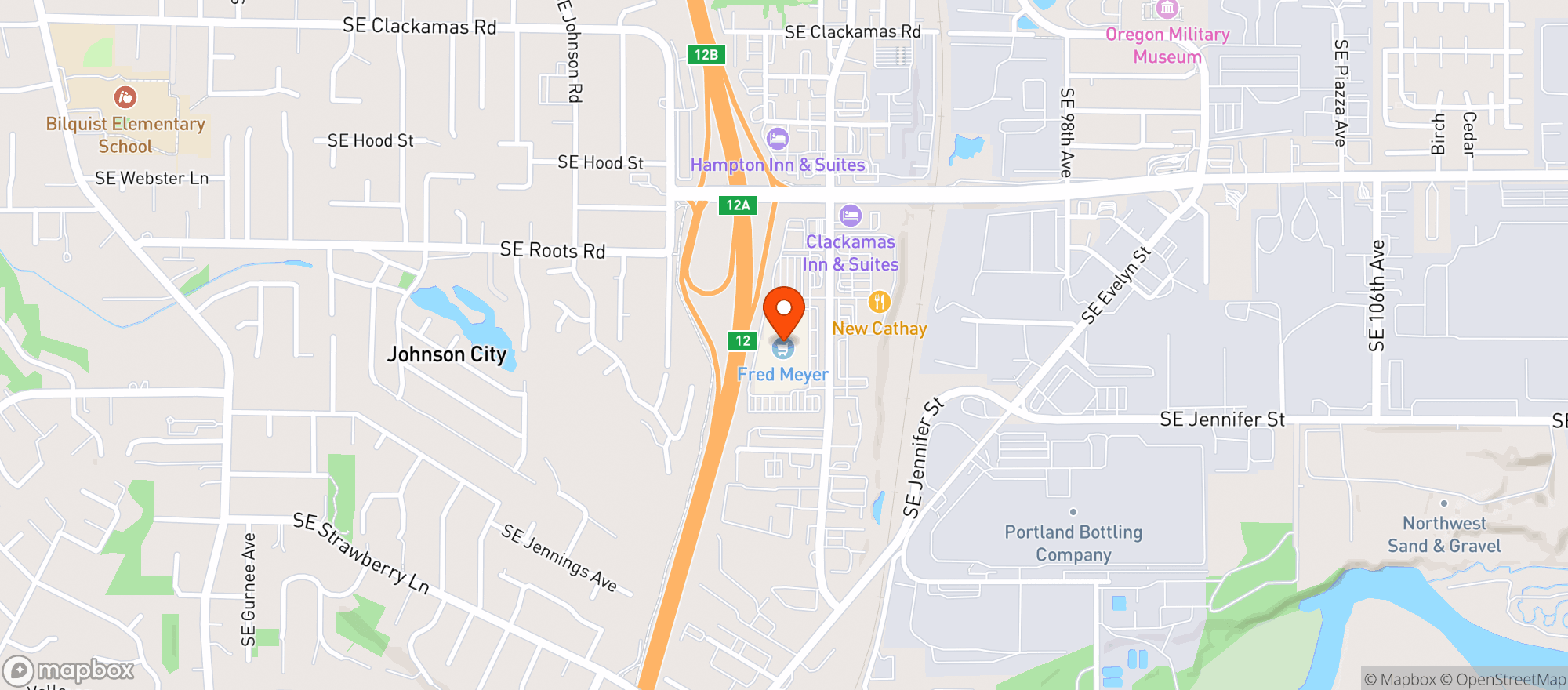 Map showing Fred Meyer