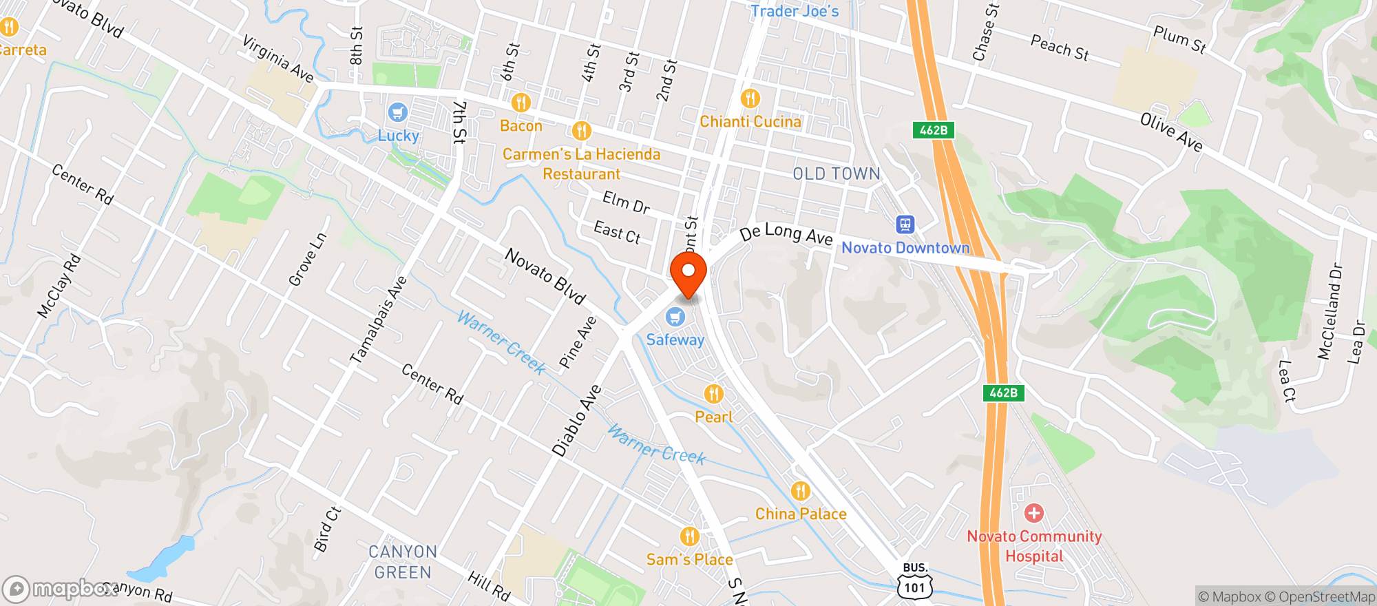 Map showing Safeway