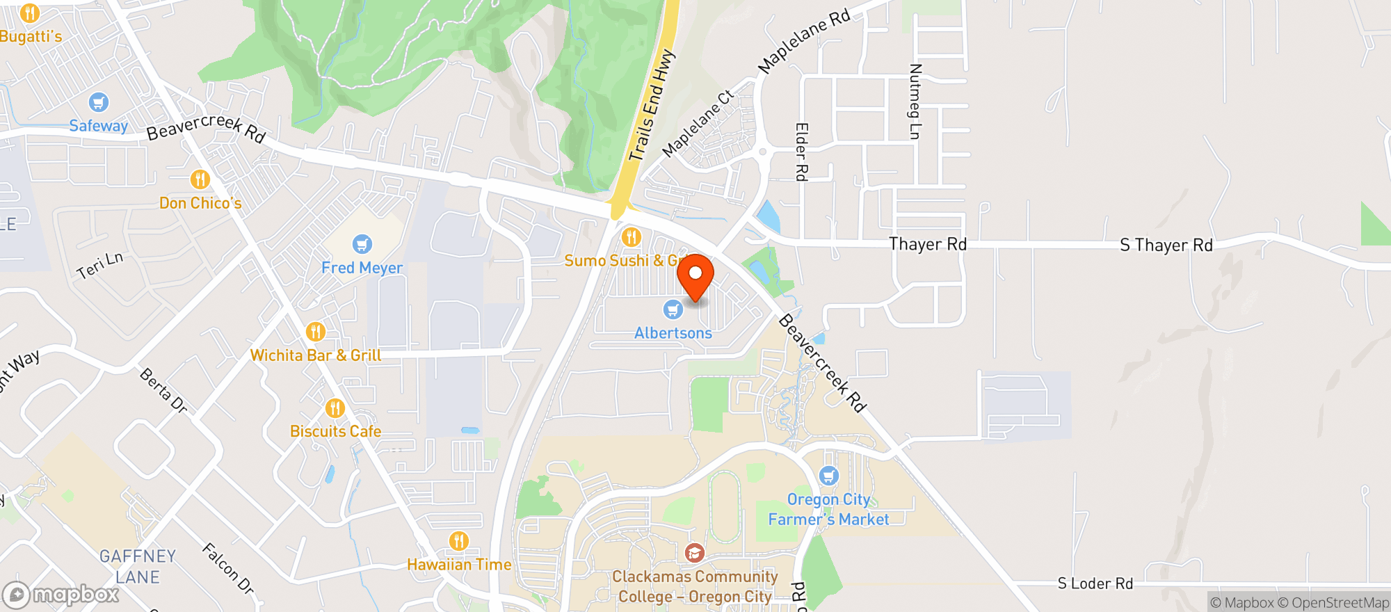 Map showing Albertsons