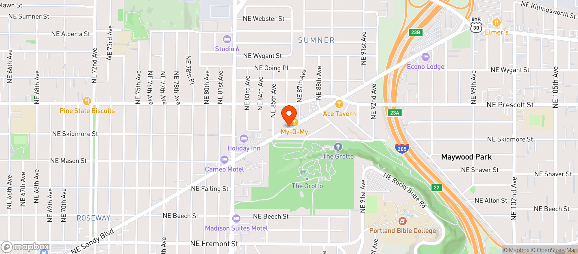 Map showing My-O-My