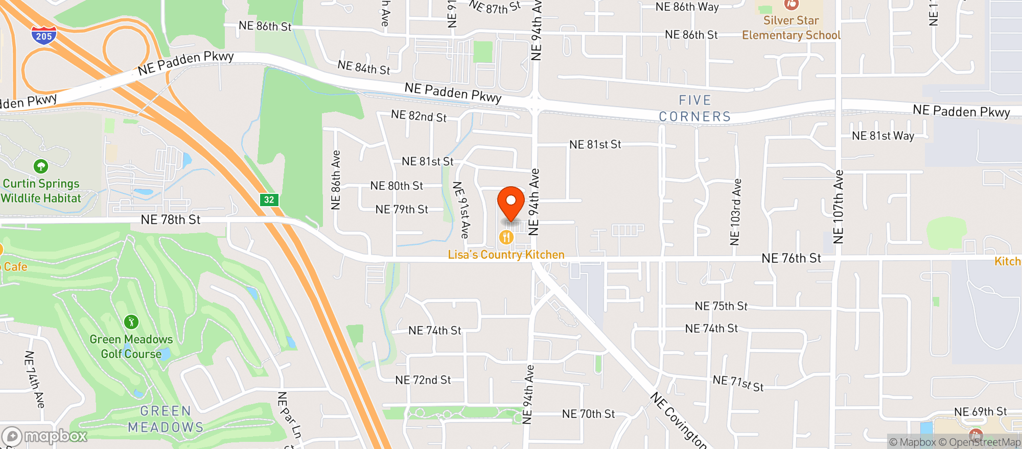 Map showing Luckys Roadhouse