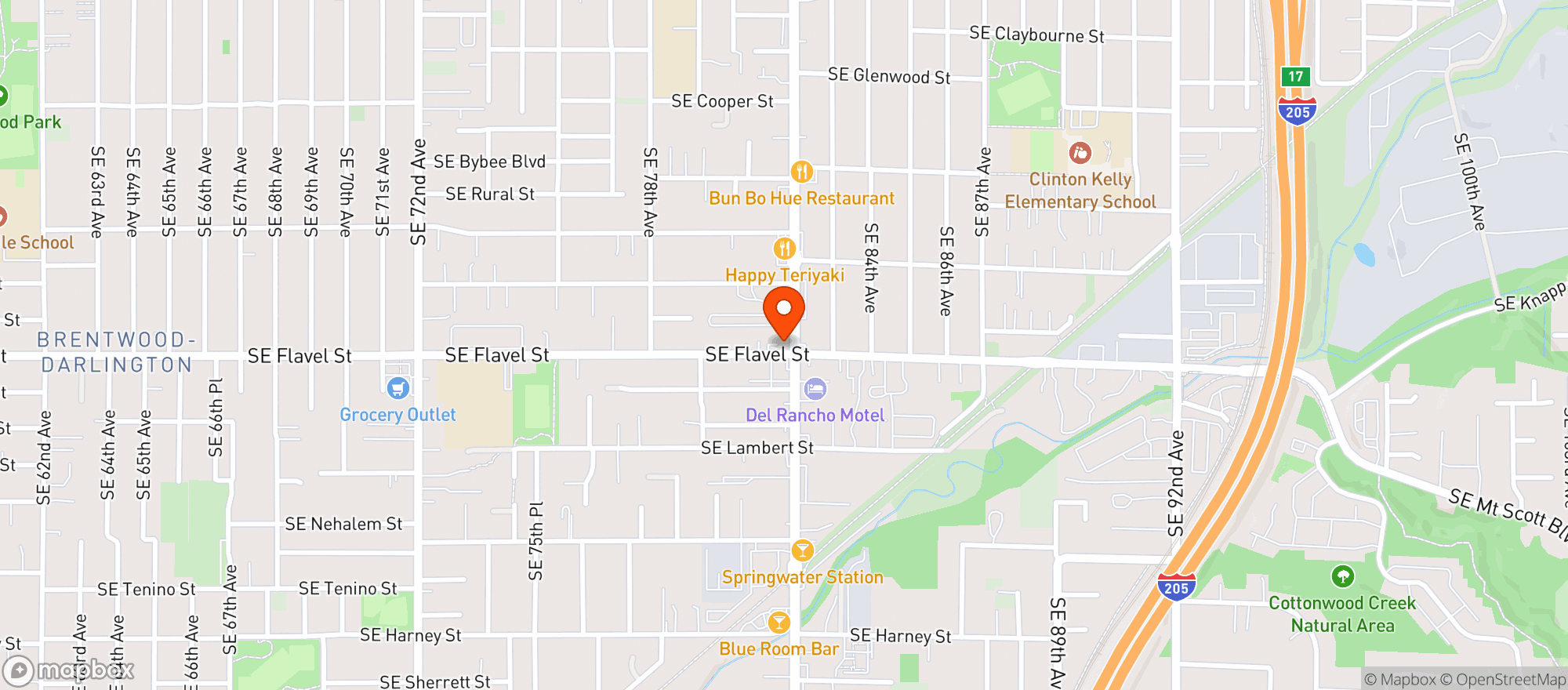 Map showing Checkered Flag Tavern