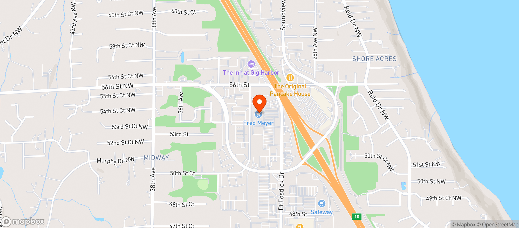 Map showing Fred Meyer