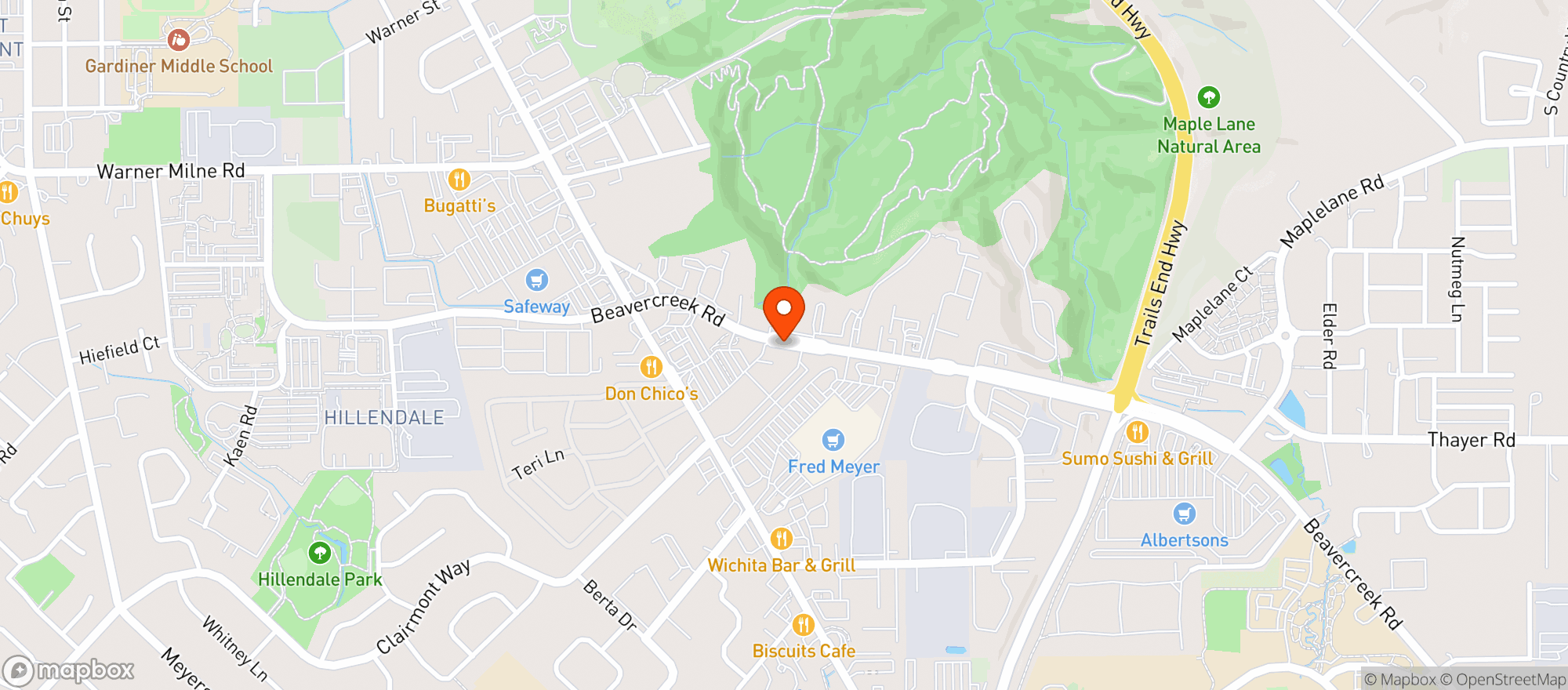 Map showing Mixtlan Grill Mexican Restaurant