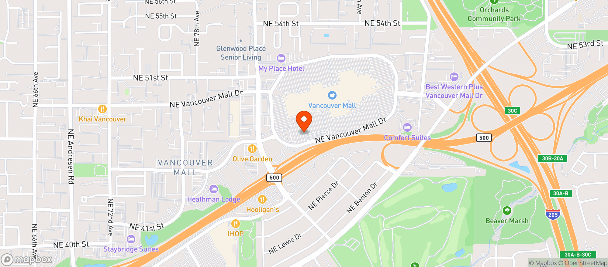 Map showing Outback Steakhouse