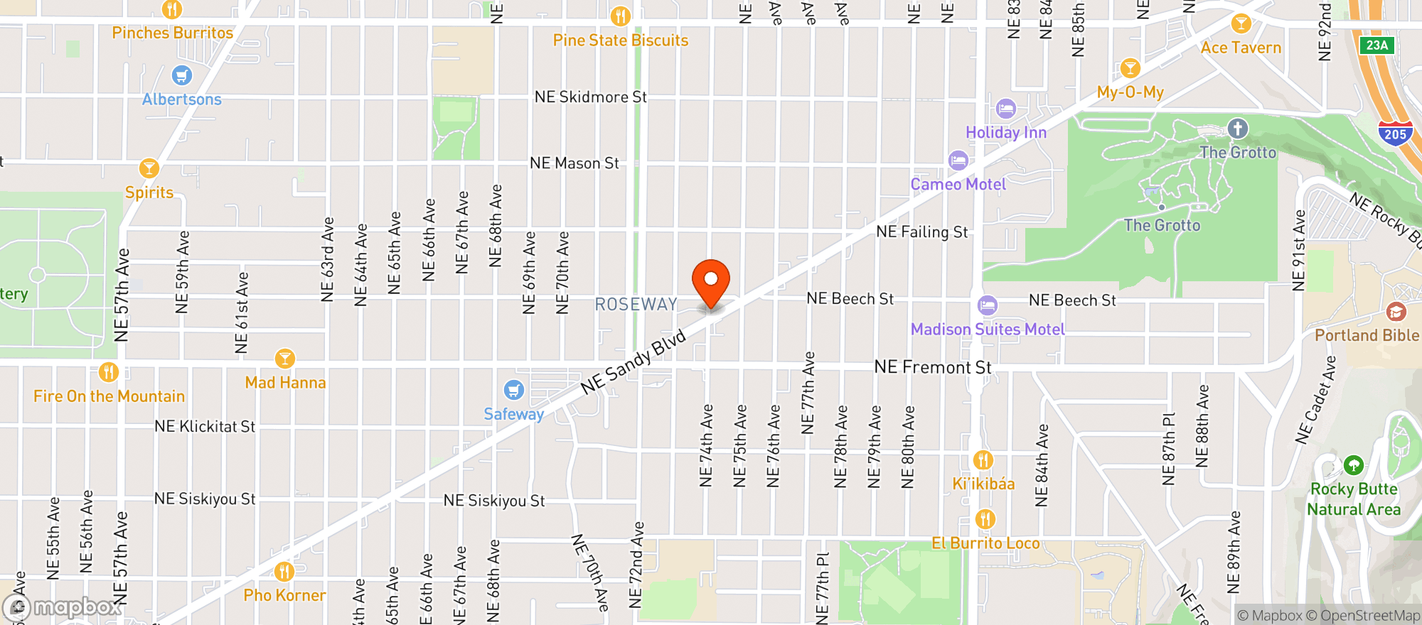 Map showing Sandy Jug Tavern
