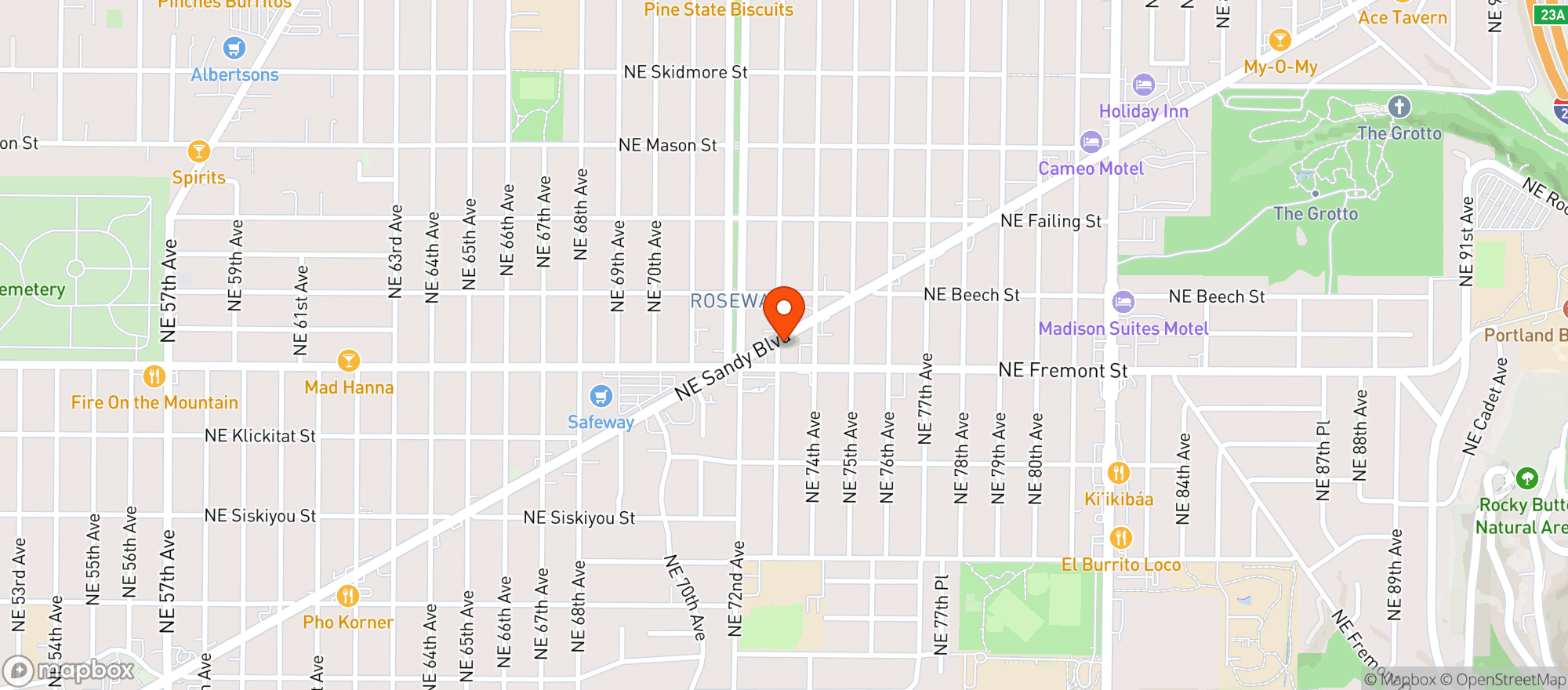 Map showing Korner Pocket Tavern