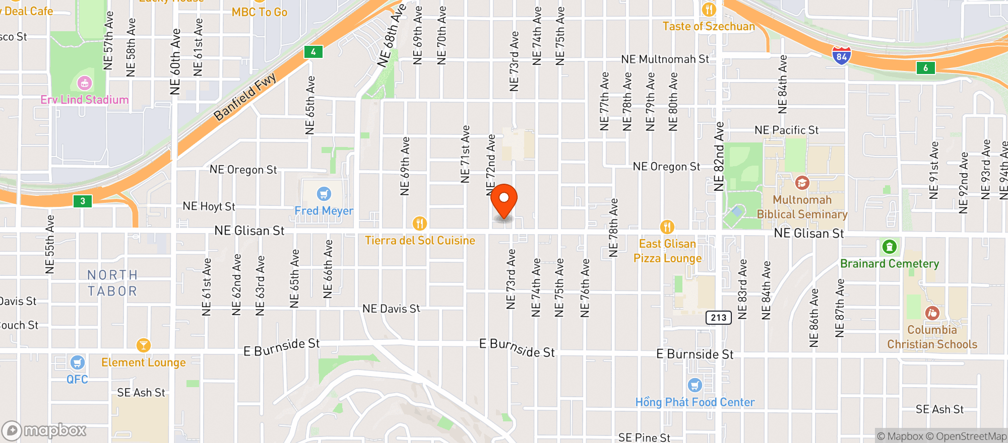 Map showing Secret Pizza Society - Portland