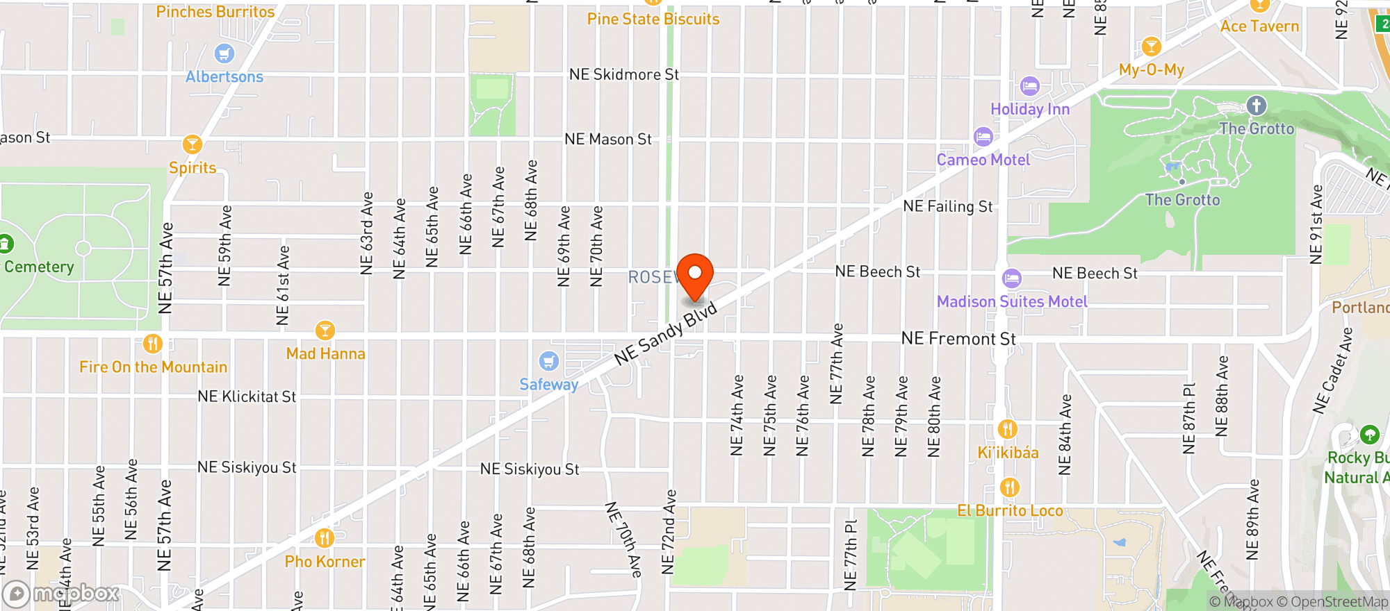Map showing Rose City Liquor
