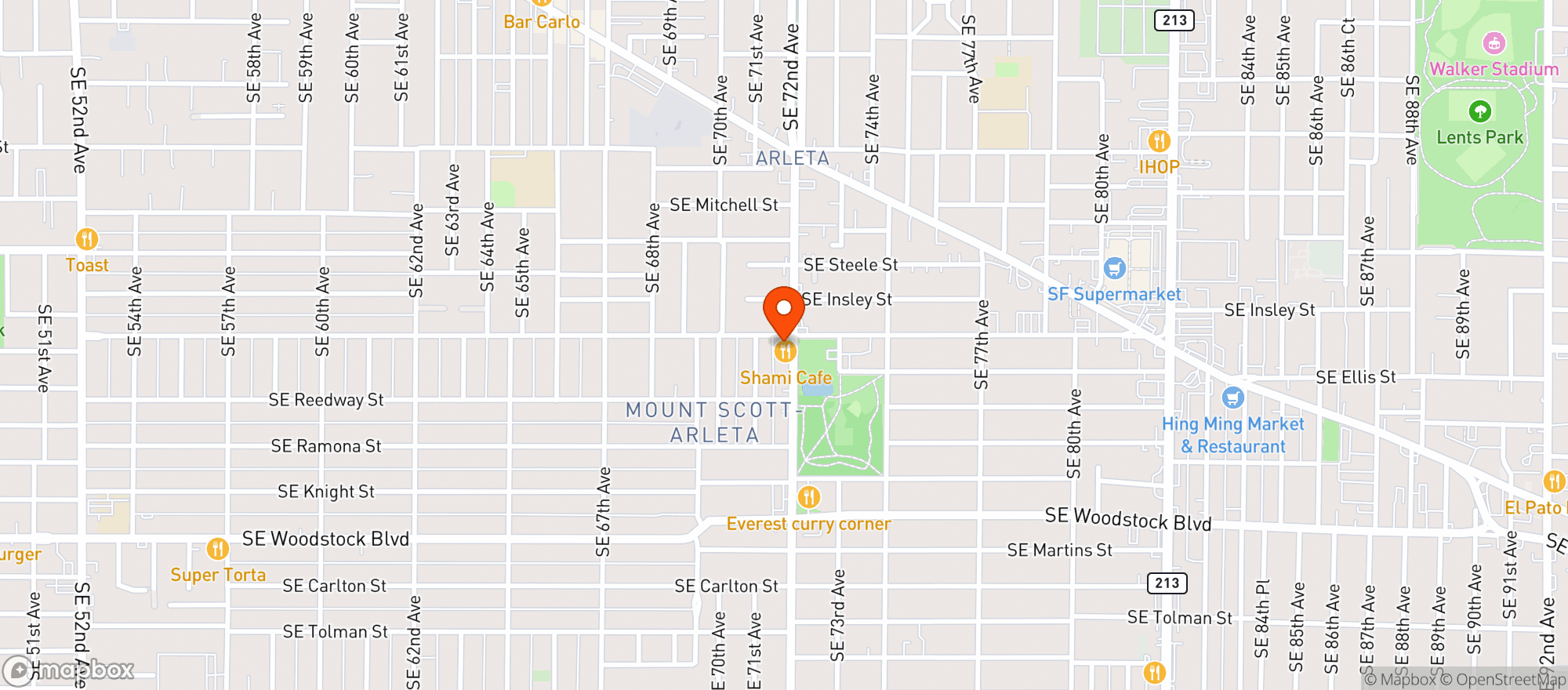 Map showing OLD GILBERT ROAD TAVERN - PORTLAND