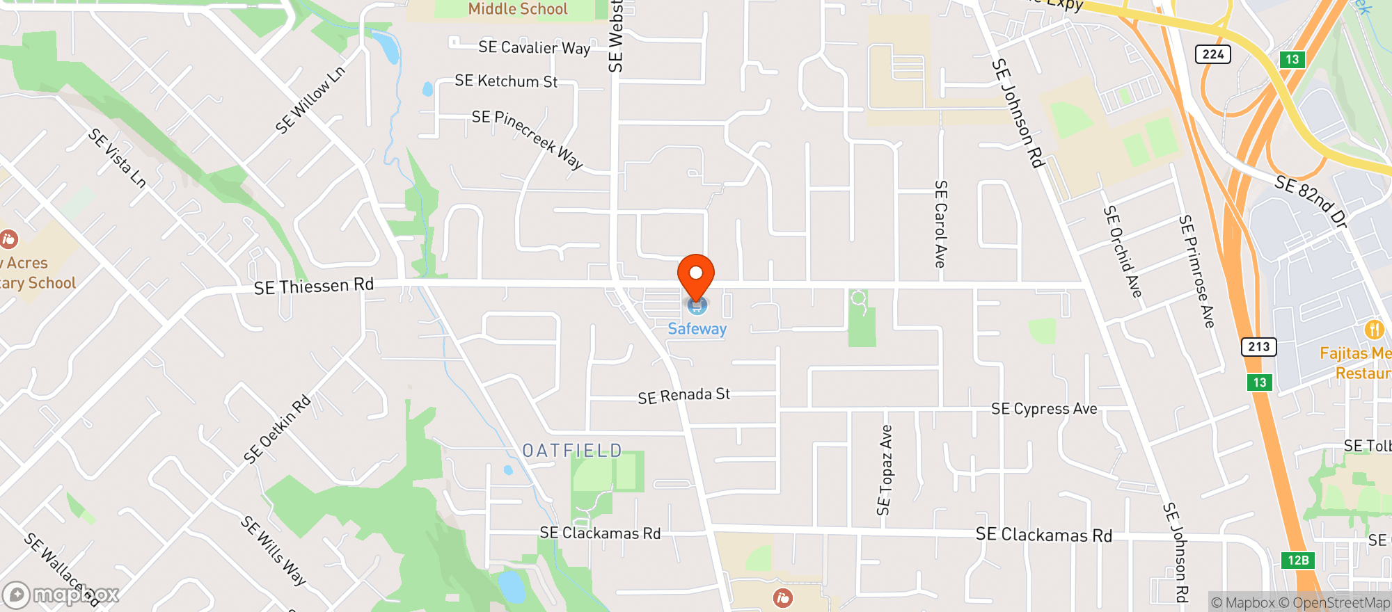 Map showing Safeway #2696 Webster Rd