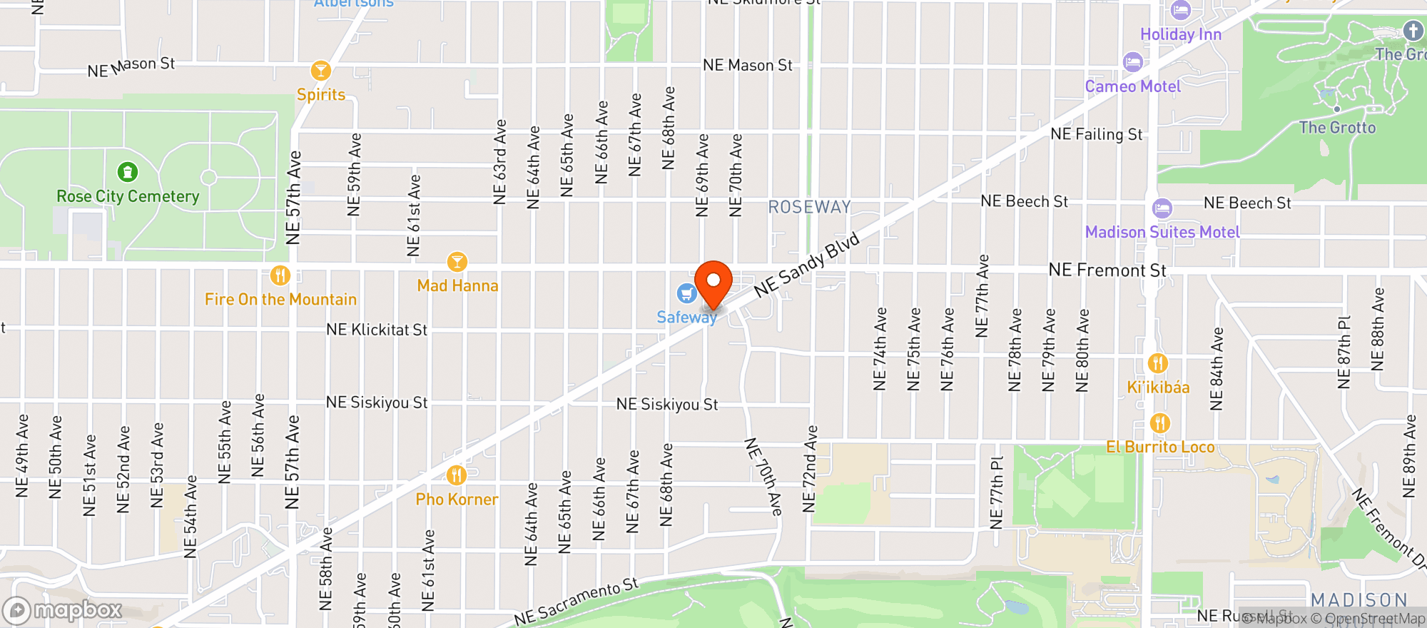 Map showing SAFEWAY