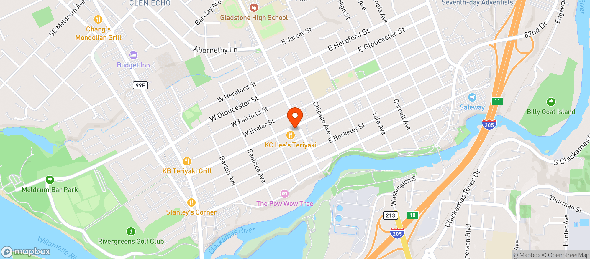 Map showing RAY S GROCERY