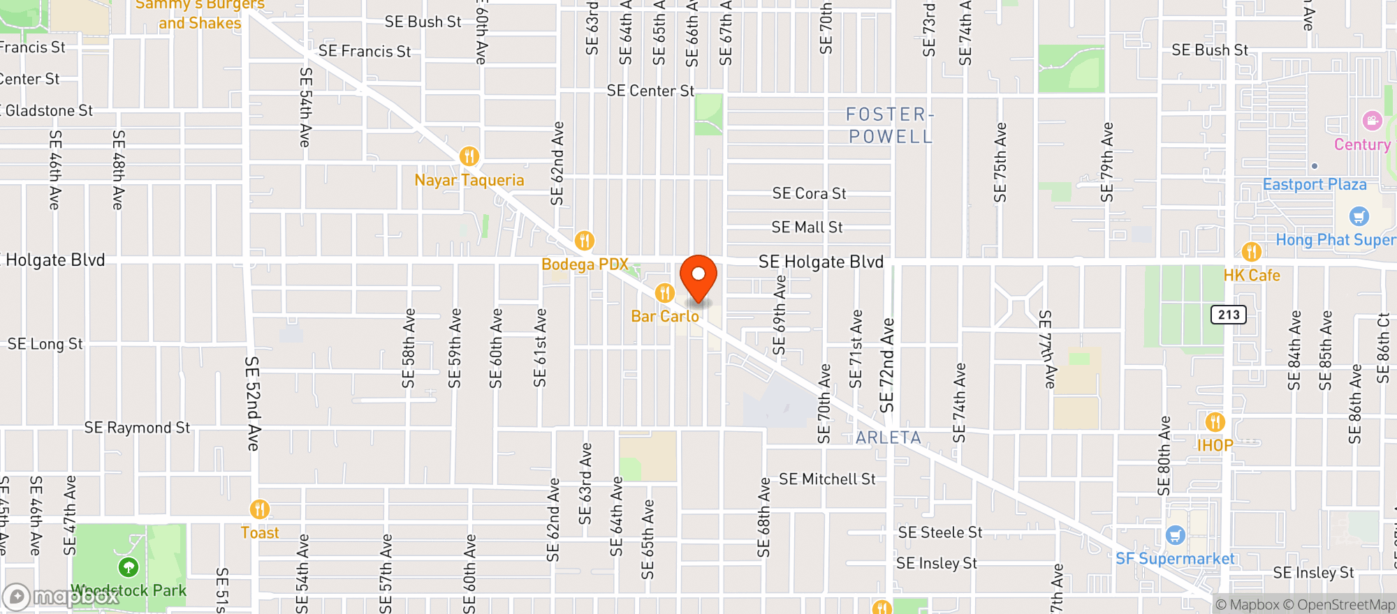 Map showing 5 and Dime