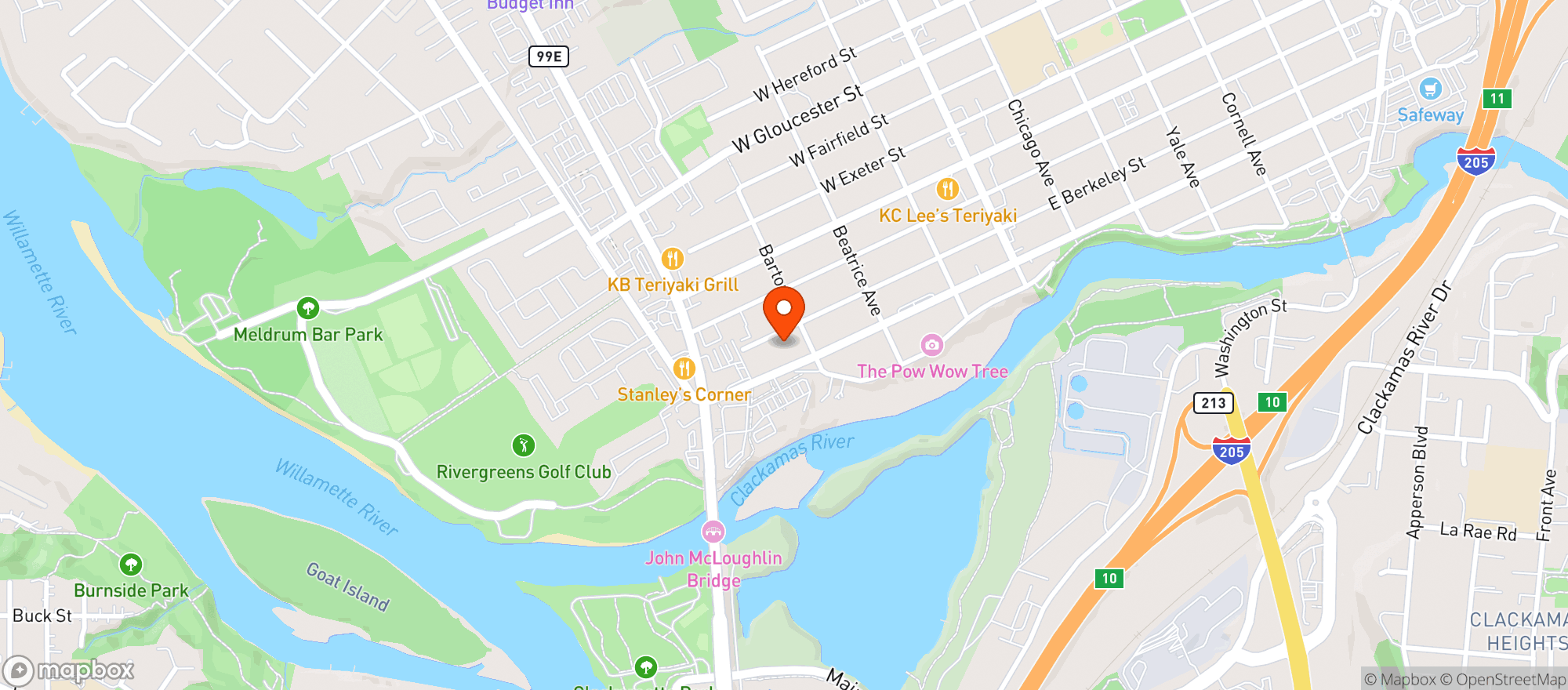 Map showing HOLLYWOOD BEVERAGE