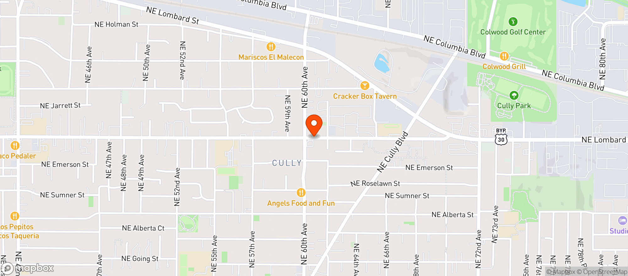 Map showing Friendly Food Mart - Portland