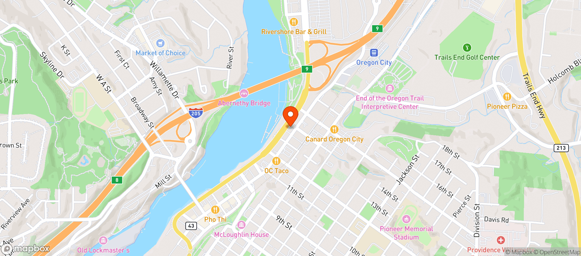 Map showing 76-Oregon City/ Easy Mart