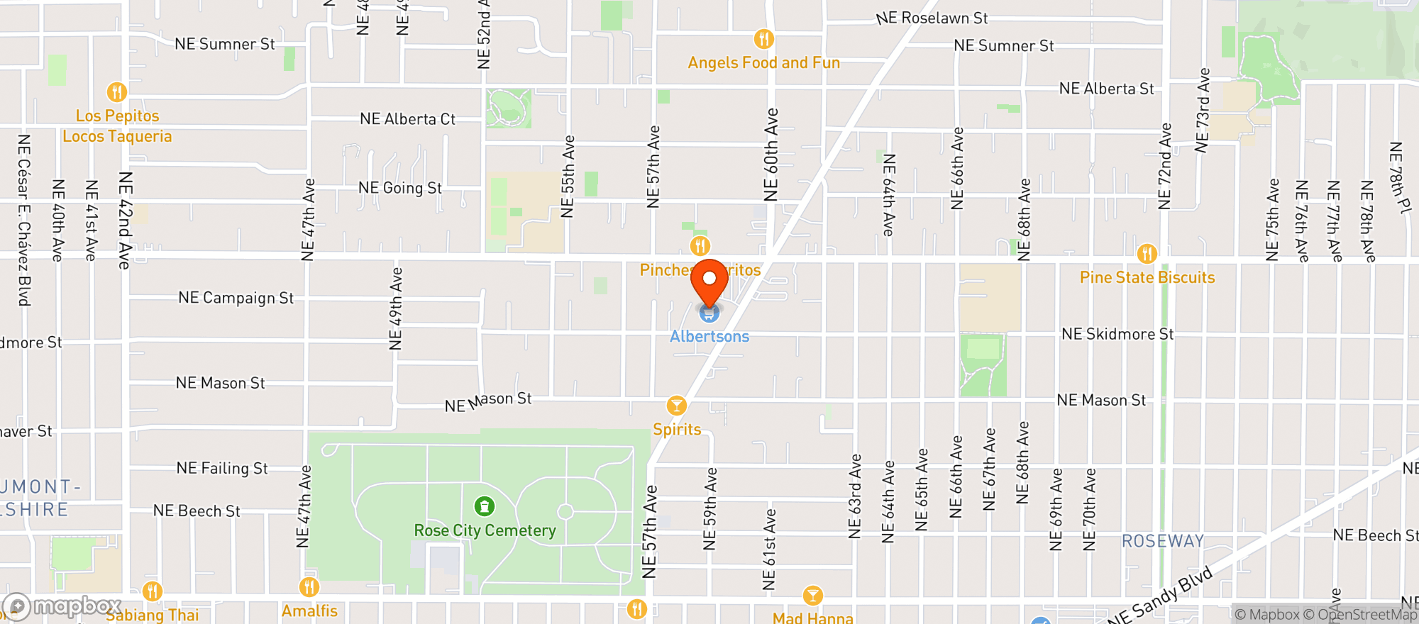 Map showing ALBERTSONS #0575 CULLY