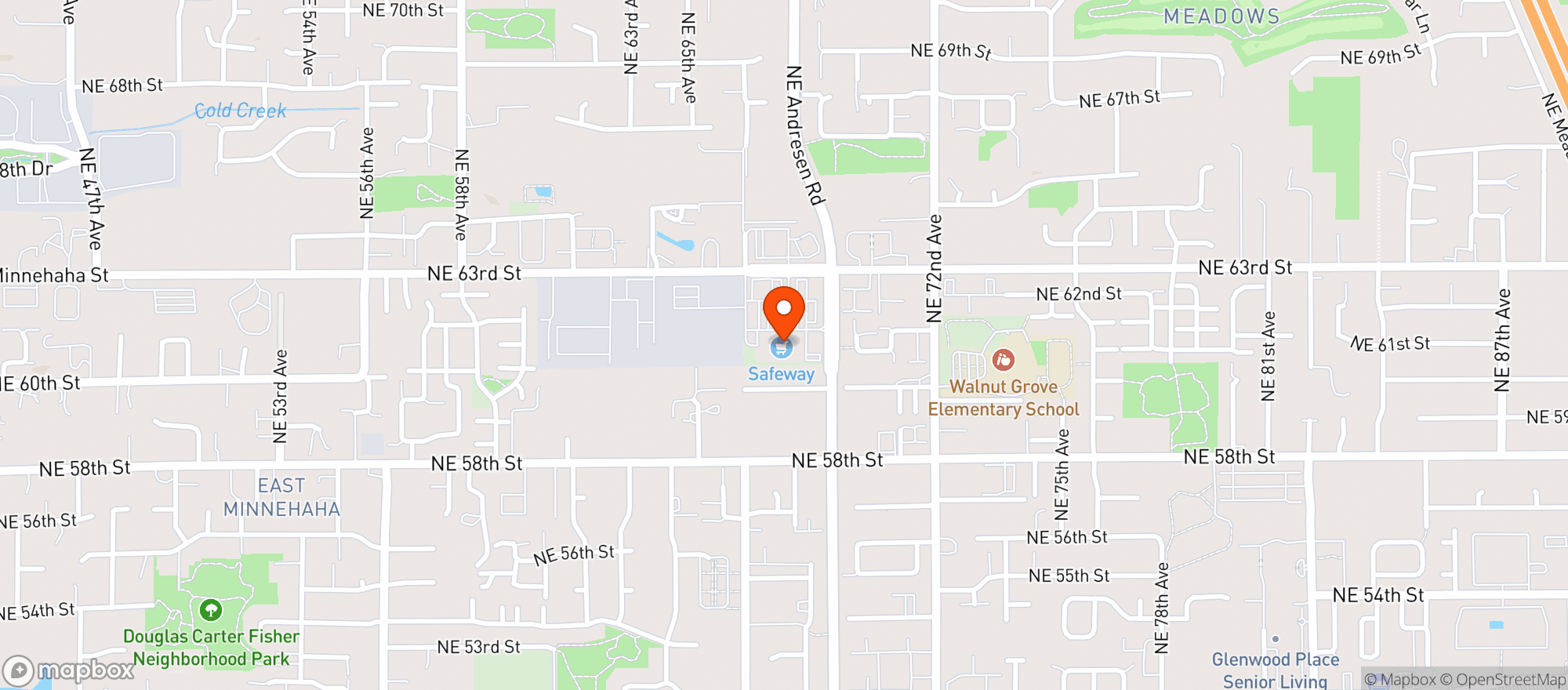 Map showing Safeway