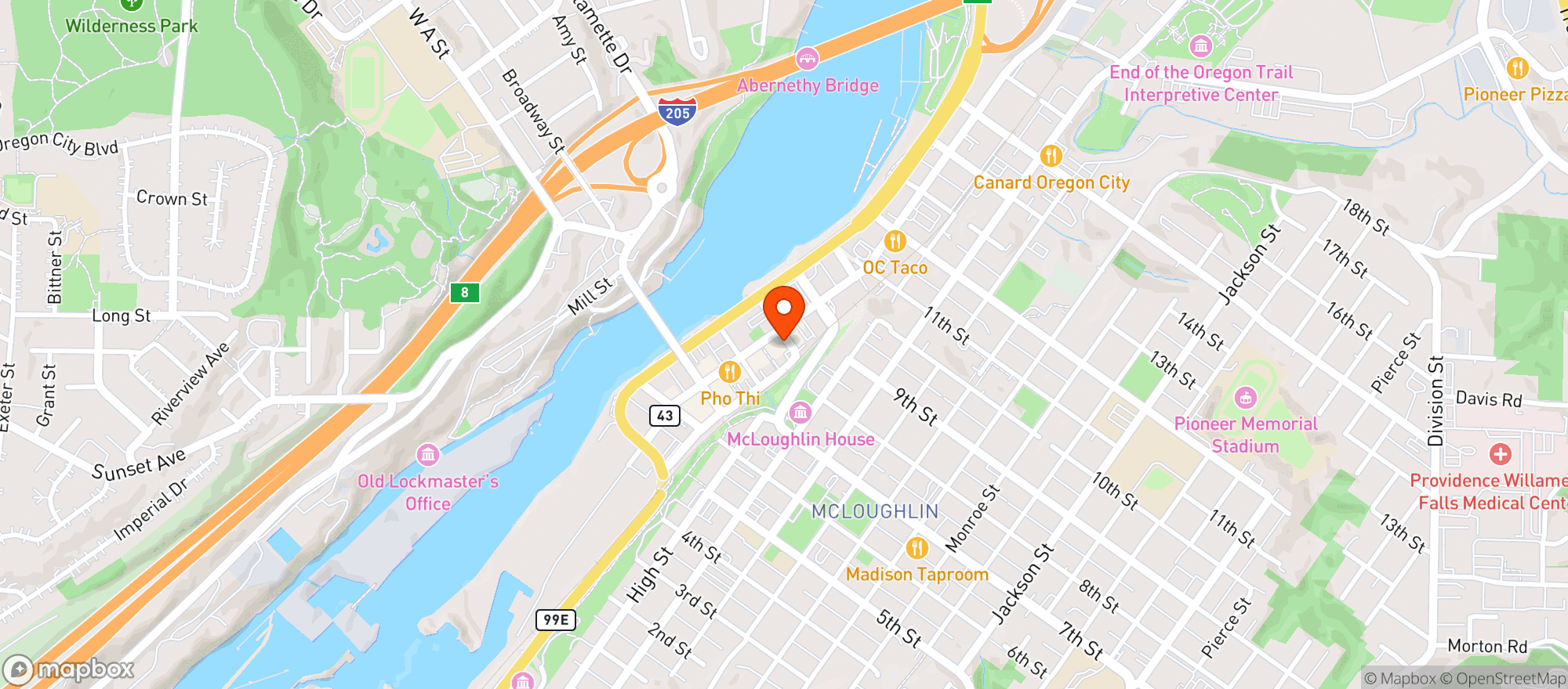 Map showing Schmizza Public House Oc