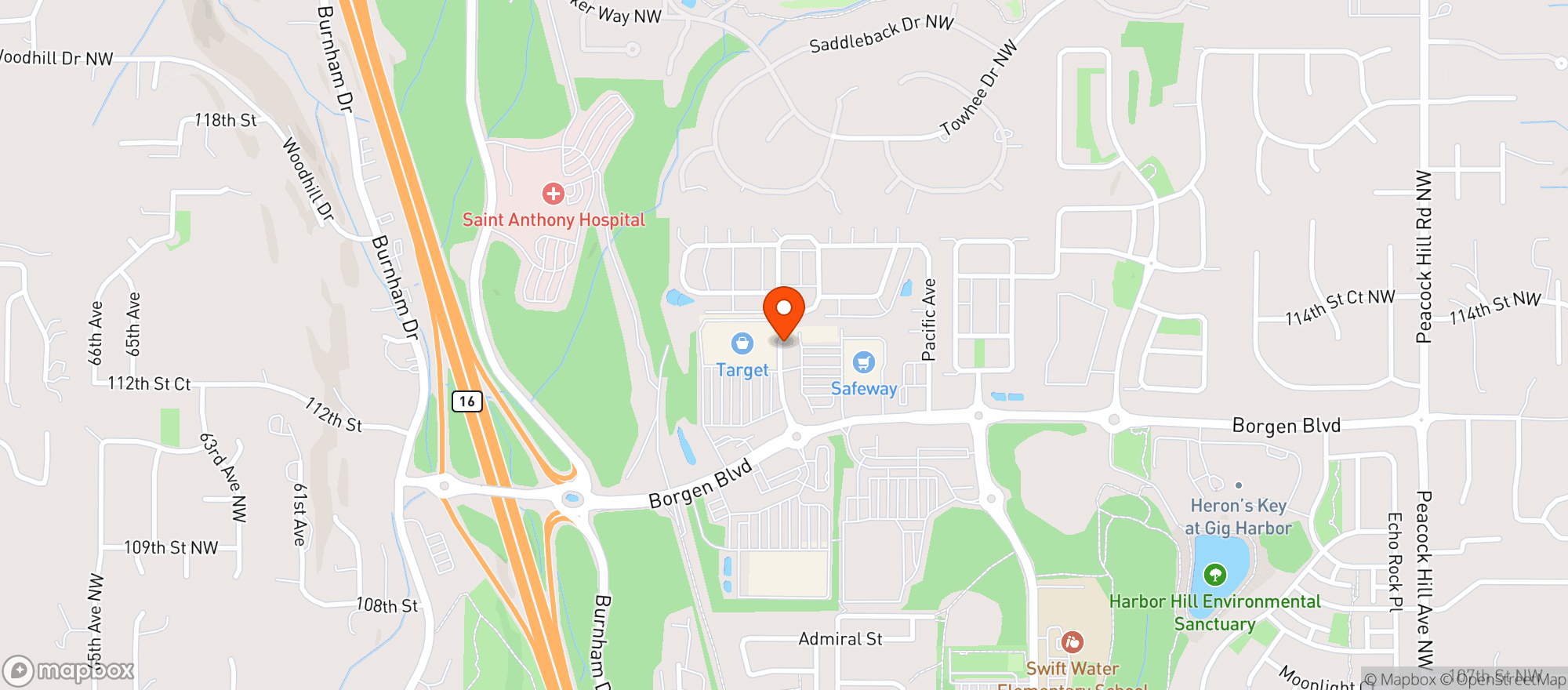 Map showing Target Store