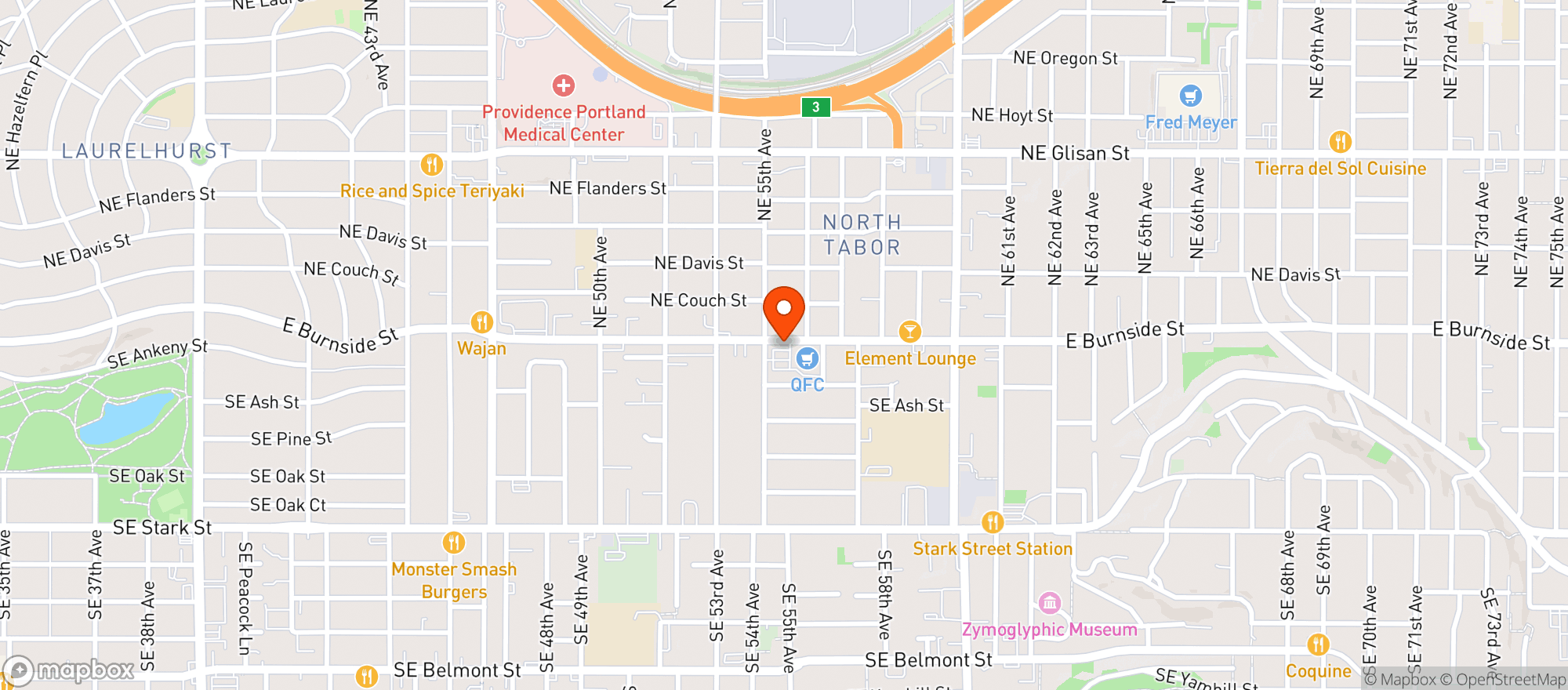 Map showing Quality Food Centers (705) - 00205 - Mount Tabor