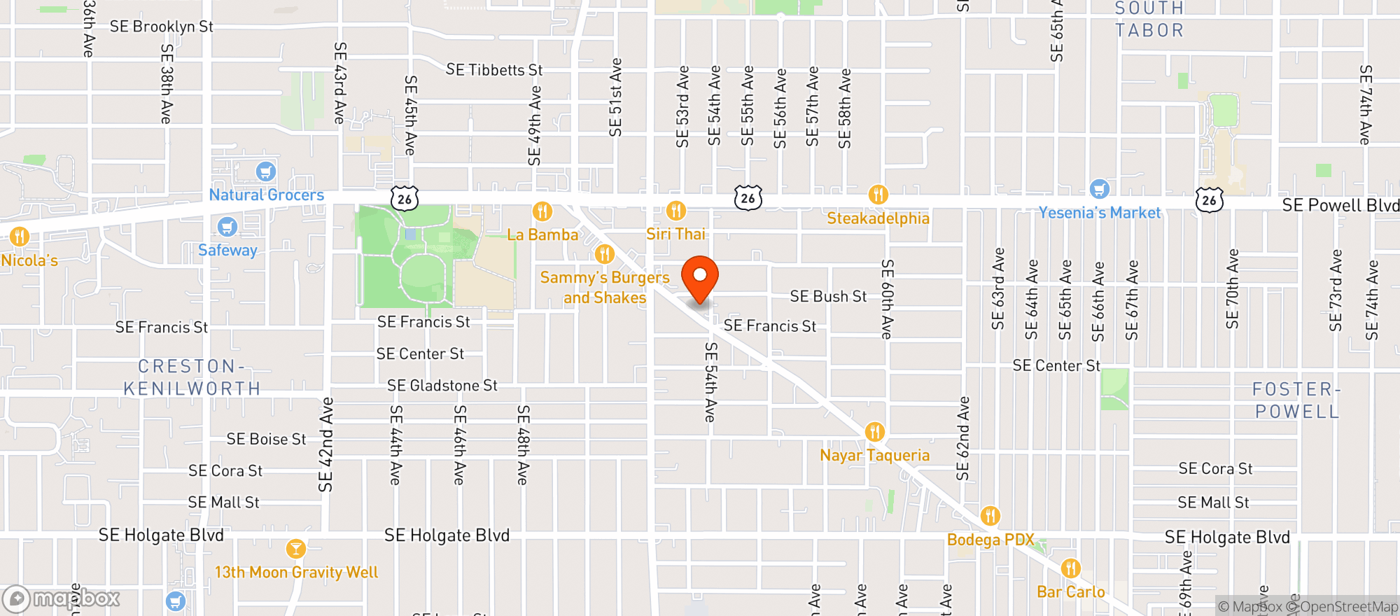 Map showing Thunderbird Bar