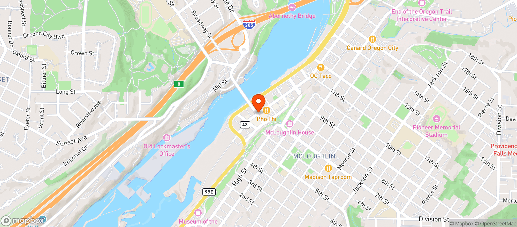 Map showing ARCH BRIDGE TAPHOUSE