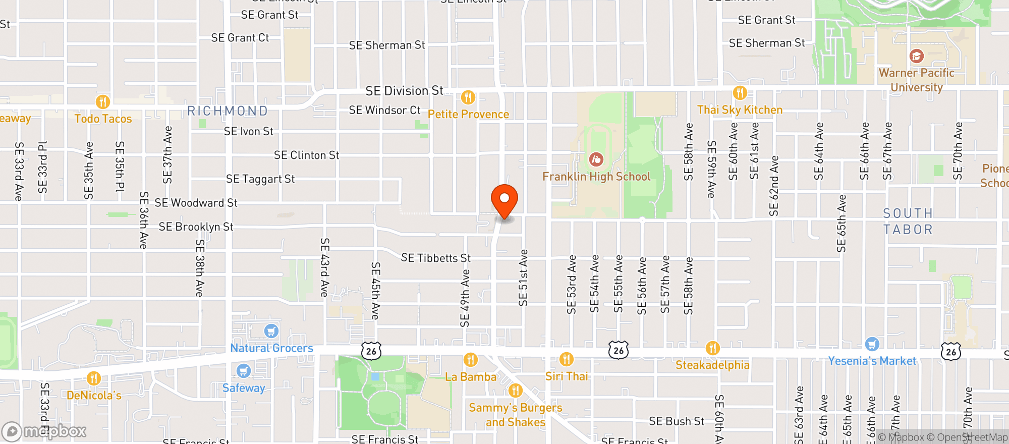 Map showing 50th Market