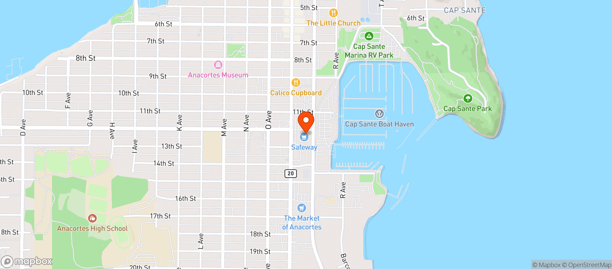 Map showing Safeway