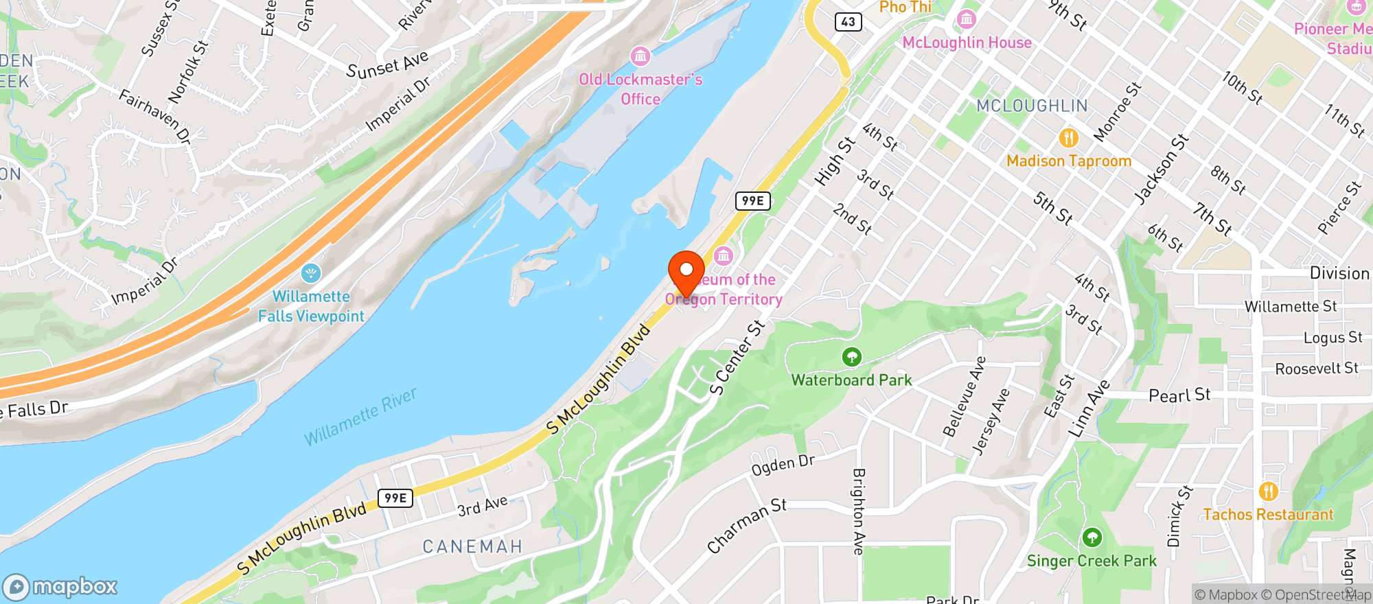 Map showing THE FALLS VIEW TAVERN