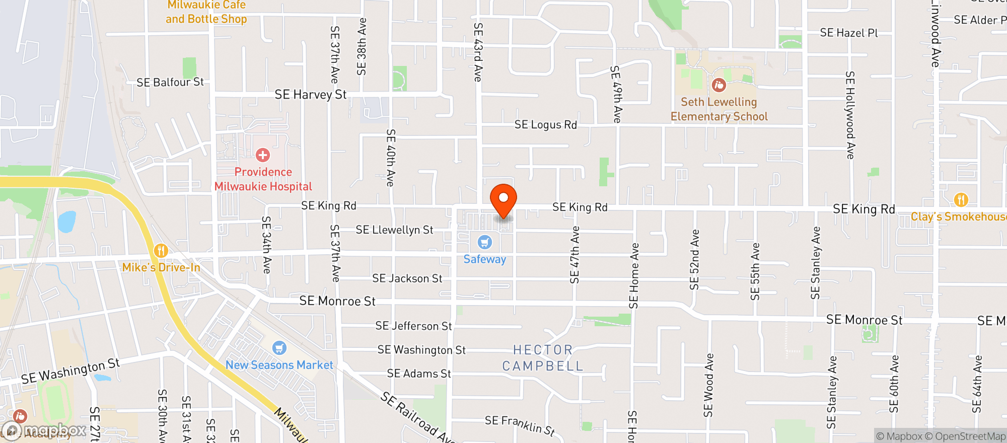 Map showing Safeway