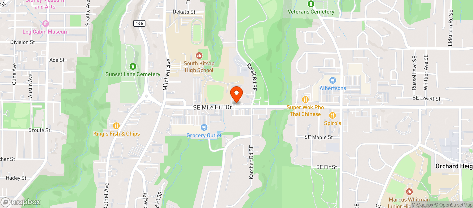 Map showing Port Orchard Pub