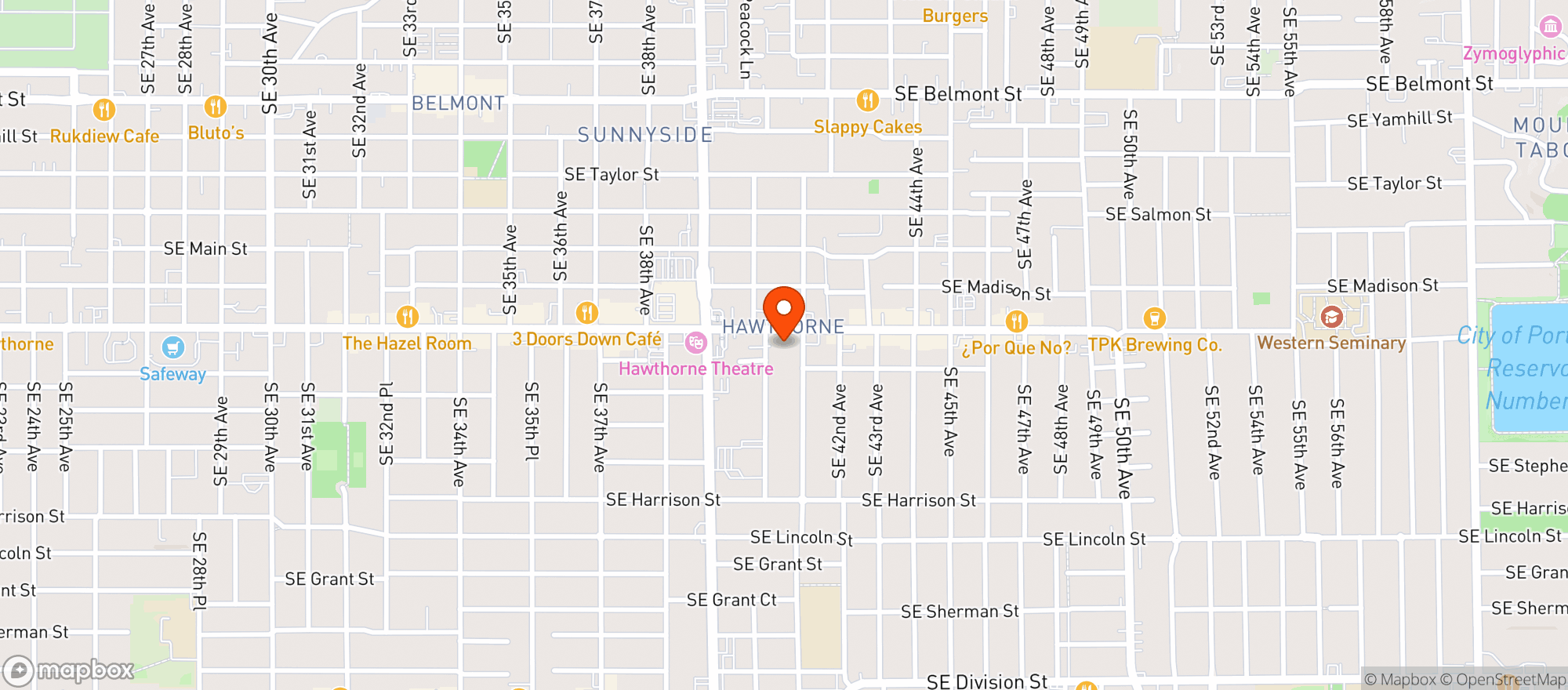 Map showing New Seasons Hawthorne