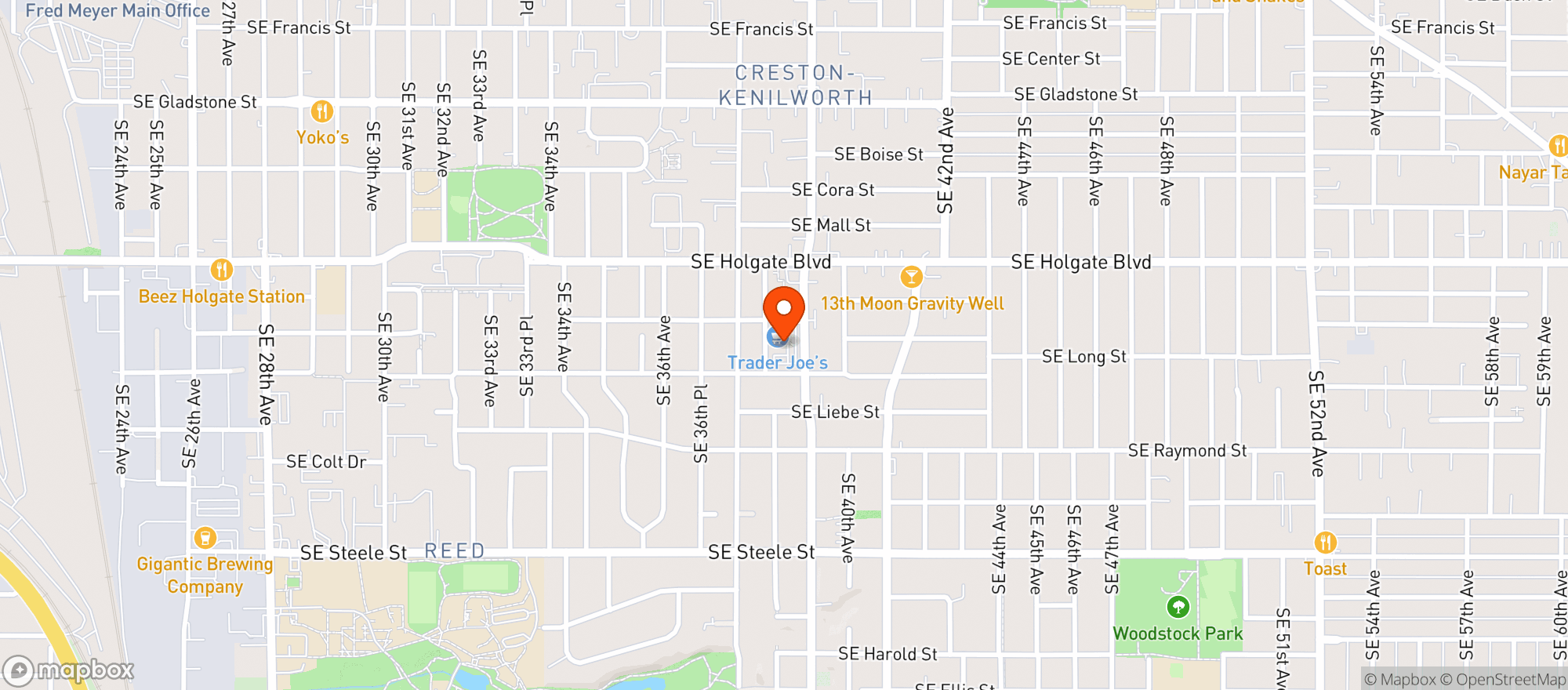 Map showing TRADER JOES #143