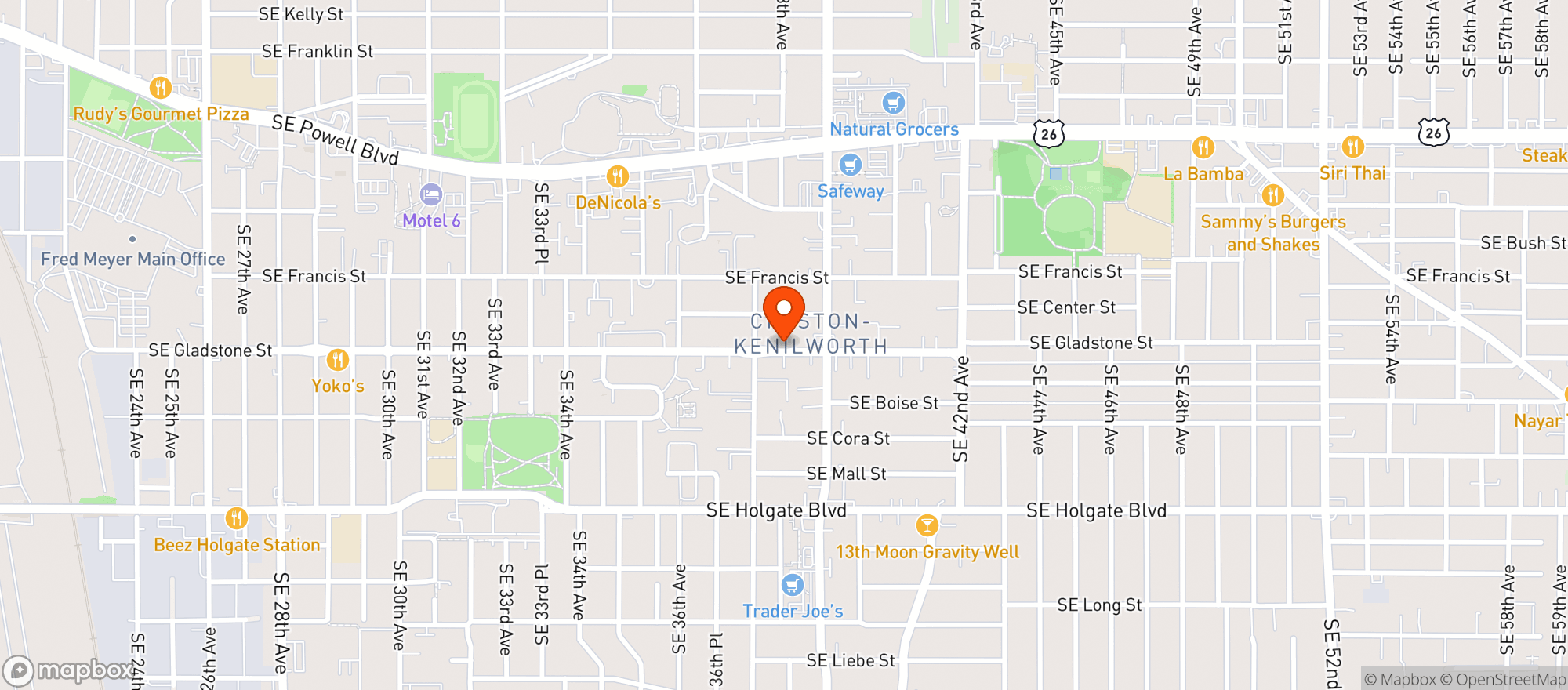 Map showing Gladstone Street Pub