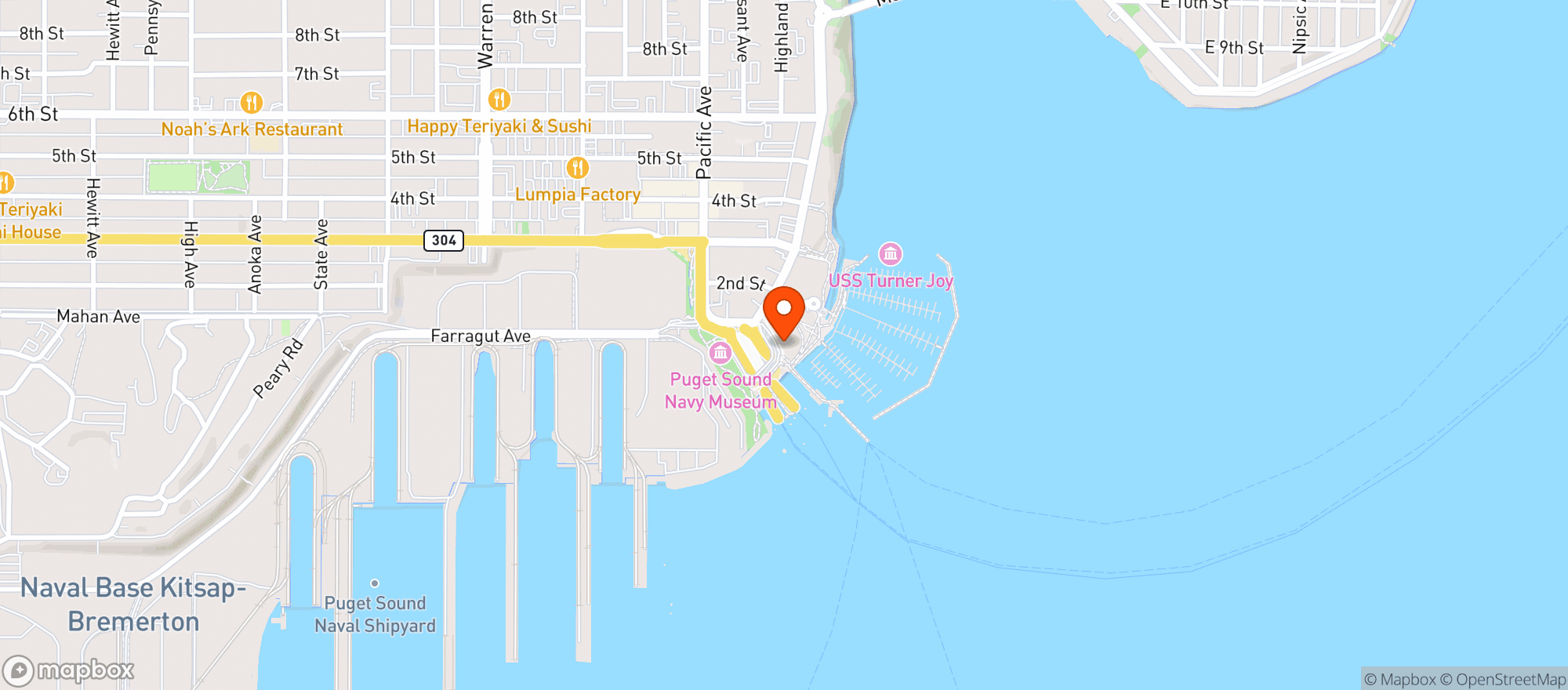 Map showing Anthonys Homeport