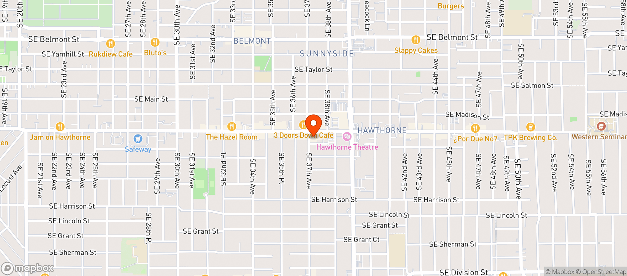 Map showing Bagdad Theatre & Pub
