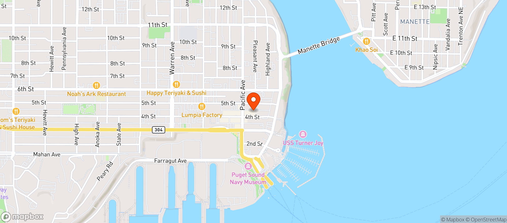 Map showing Roxy Bremerton