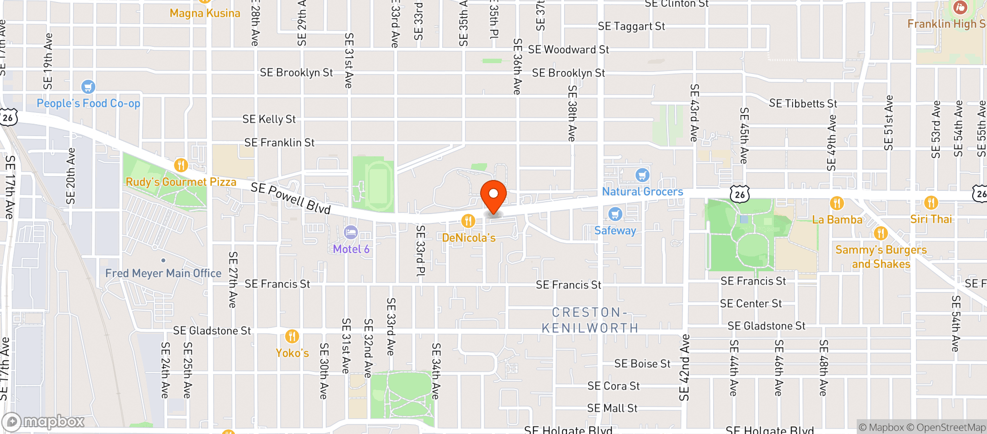 Map showing Johns Marketplace On Premise