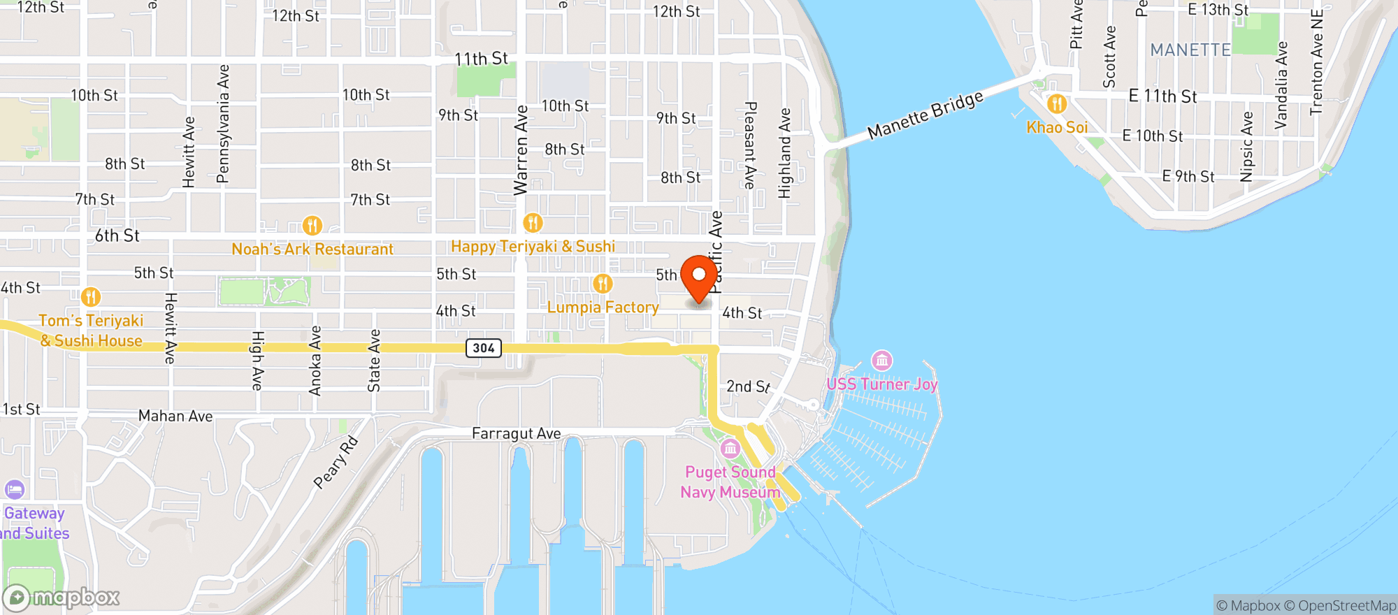 Map showing Horse And Cow Bar & Grill