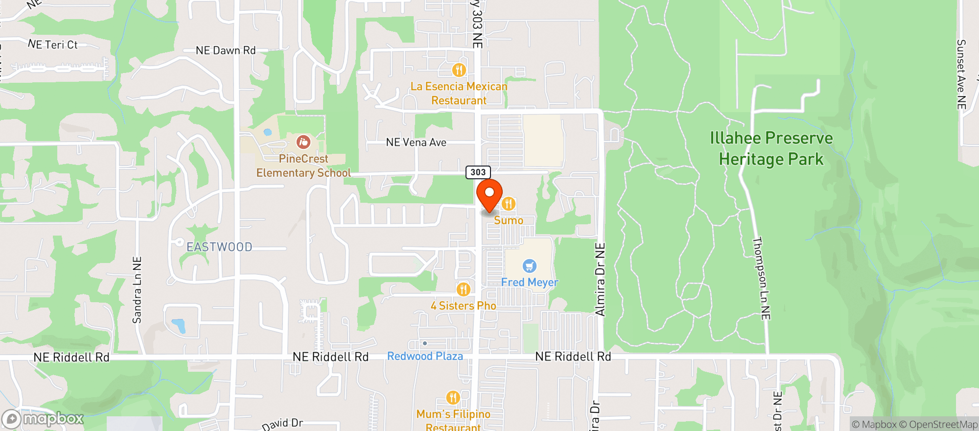 Map showing Hippie Hut Bremerton
