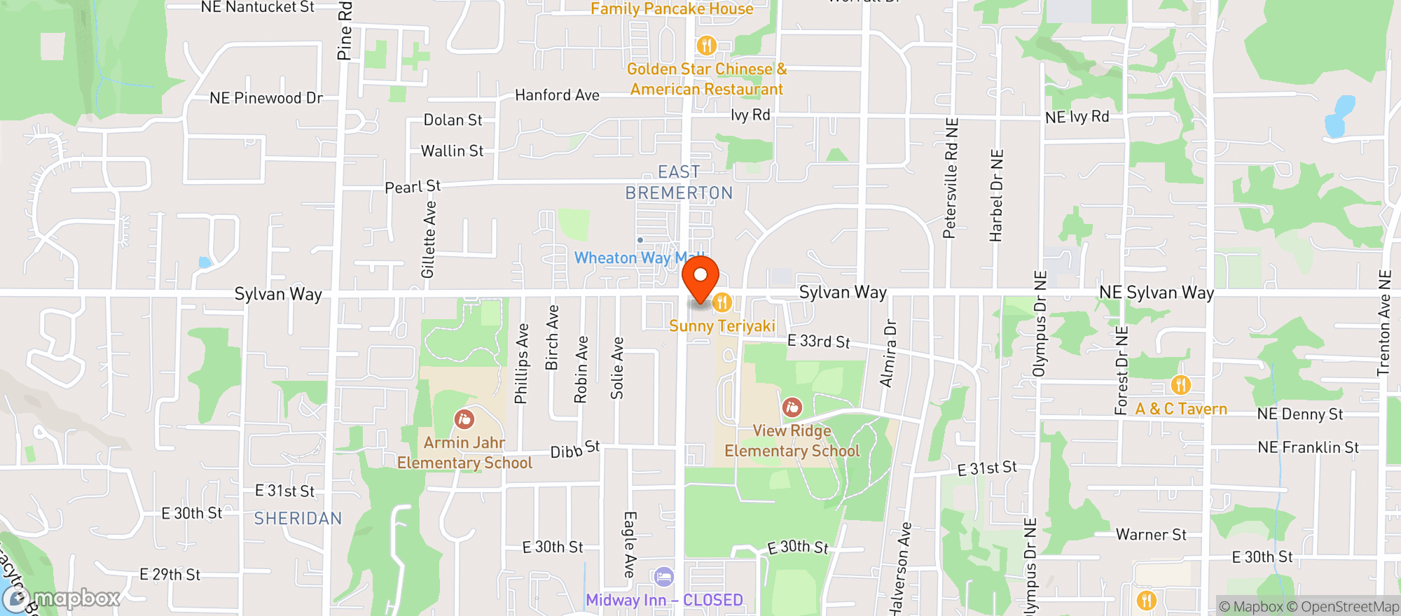 Map showing Vitamin Shoppe - Bremerton